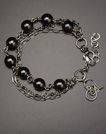 Bransoletka serce hematyt wire wrapping, Agata Rozanska