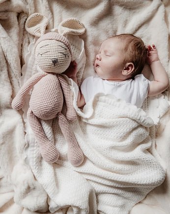 Maskotka króliczek baby róż 40 cm, GroKo Design