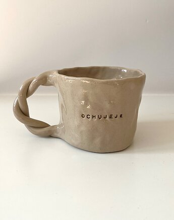 Kubek z brzydkim napisem OCHUJEJE 300 ml, rel ceramic