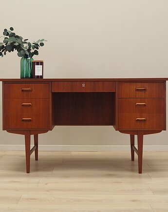 Biurko tekowe, duński design, lata 70, produkcja: Dania, Przetwory design