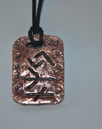 Naszyjnik rustykalny vintage, FutharkCopper