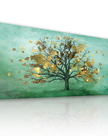 Obraz na płotnie Drzewo złote liście- 147x60, LUdesign gallery
