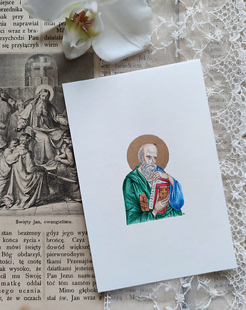 Św. Jan Ewangelista ikona,  prezent na bierzmowanie, atelier Brocante
