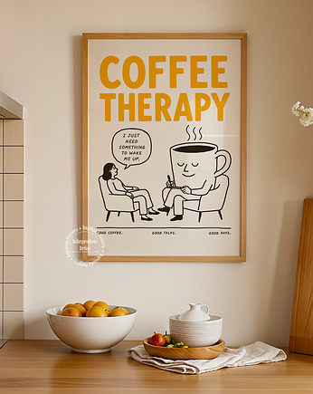 Plakat kawowy "Coffee Therapy" - Druk Pigmentowy, DAPIDOKA