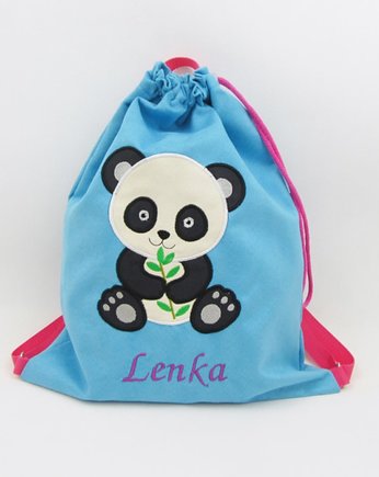 Plecak z pandą, worek z pandą i imieniem, Enitka Sweet Baby Room