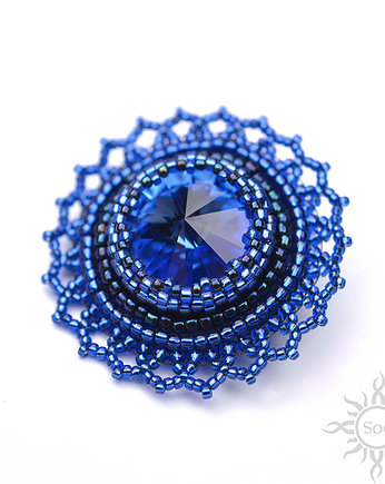 Sapphire, broszka z kryształem Swarovskiego, Sol