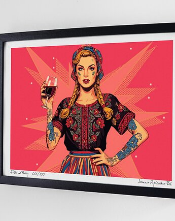 Folk me Baby 003, Pink Pug Design