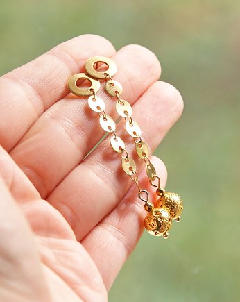 Kolczyki pure gold : lawa galwanizowana : długie, lekkie, kaktusia