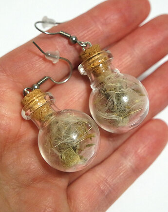 Kolczyki fiolki - dmuchawiec , okrągłe duże, yenoo