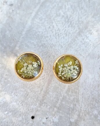 Kolczyki z kwiatami dzikiej marchwi, Slow Jewelry