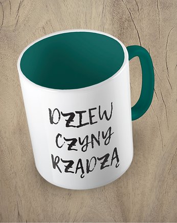 Kolorowy kubek z hasłem DZIEWCZYNY RZĄDZĄ mix kolorów, Fotobloki and decor