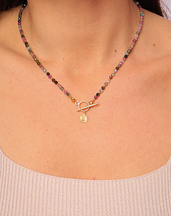 Naszyjnik mix turmalinów toggle z zawieszką, Bring Biżuteria