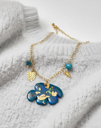 TURKUSOWA CHMURA- artystyczny wyjątkowy naszyjnik, Chodelska Art Studio