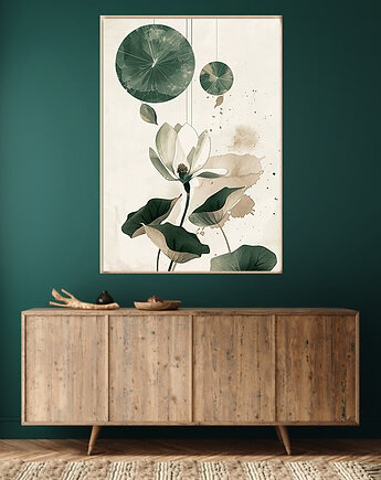 Magnolia - Plakat, druk - Chiński Orient, Harmonia Zen, Roślinny #9, Black Sapphire Art