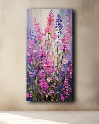 Polne kwiaty, maki, malwy - Plakat - Olej, Boho, Abstrakcja, Black Sapphire Art