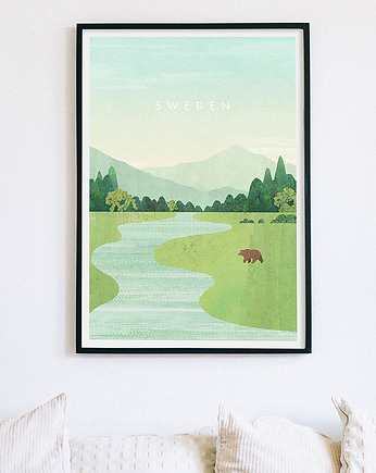 Szwecja - plakat przyrodniczy fine art, minimalmill