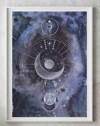 Plakat Wydruk Sacred Geometry Księżyc Słońce Oko, My Moment