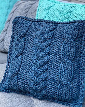Poduszka  - plecionka warkocz, Knitting Factory