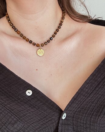 Naszyjnik Tygrysie Oko Moneta, Chmolowska Jewellery