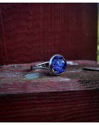 Mikro pierścionek z szafirkiem, srebro, Figa handmade accessories