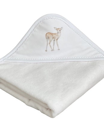 Ręcznik niemowlęcy Premium z kapturkiem Fawn Waniliowy 80x80 cm, Cotton & Sweets