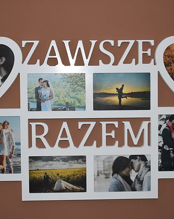 Multirama ramka na zdjęcia z napisem Zawsze Razem 8 zdjęć serca, Wajdrew