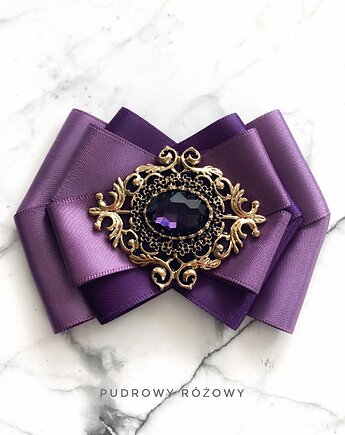 Niesamowita Brosza z fioletowym kryształem New, Pudrowy Różowy