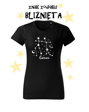 Koszulka T-shirt ze znakiem zodiaku BLIŹNIĘTA/ Folia Flex, OSOBY - Prezent dla dziewczynki