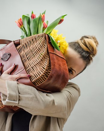 Unikalna piękna wiklinowa torebka, ekskluzywny koszyk wiklinowy, Ladybuq Art Studio