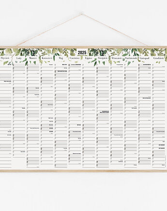 Kalendarz ścienny 2025 - Planer A2 (z dębowym wieszakiem), PAKOWANIE PREZENTÓW - prezenty diy