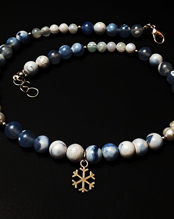 Naszyjnik z kamieni naturalnych ze śnieżynką, Danka Jewelry
