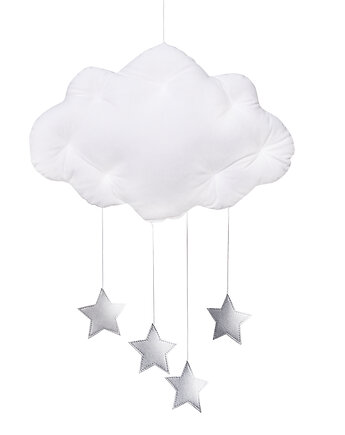 BIAŁY mobil chmurka Velvet, Nukko Design