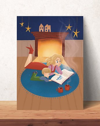 "Wieczór pełen opowieści" Ilustracja Plakat do pokoju dziecka, ohmagdaart