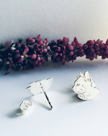 Kolczyki koty kotki sztyfty srebro prezent kotek, 4 Seasons Jewelry