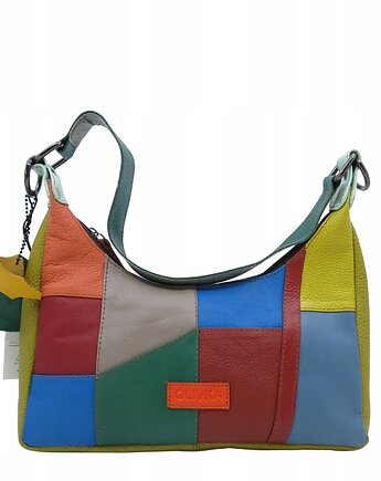 Torebka damska na ramię kolorowa skórzana wygodna zero waste OLIVKA, Olivka Warsaw