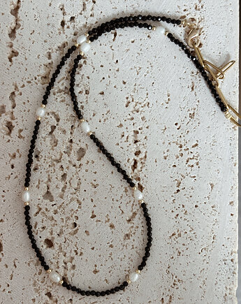 Naszyjnik czarny Onyks z perłami, Chmolowska Jewellery
