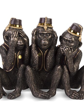 Dekoracja - 3 małpki w czapkach - nie widzę, nie słyszę, nie mówię, MIA home