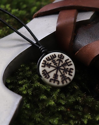 Islandzki naszyjnik Vegvisir, nordycki kompas- naszyjnik ochronny, Hunterbone