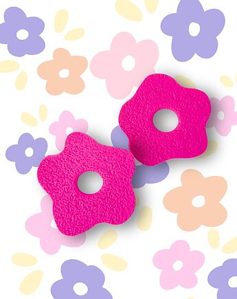 Fuksjowe kolczyki KWIATY, sploteka