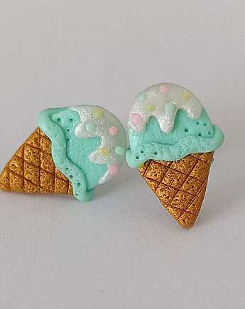 Kolczyki Miętowe Lody w Rożku, OMIFIMO