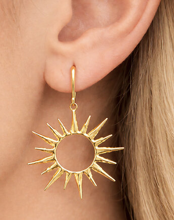 Kolczyki złote słońca, duże słońce, Anemon Atelier