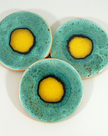 Ceramiczne podkładki pod kubek - pawie oko, 10FingersArt