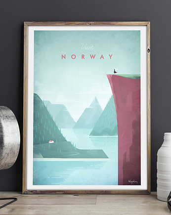 Norwegia - vintage plakat 50x70 cm, minimalmill