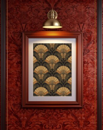 PLAKAT art deco mid century modern grafika, black dot studio