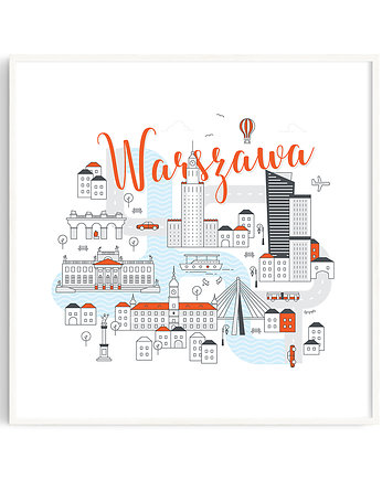 Warszawa plakat 60x60 cm, Cyrografik