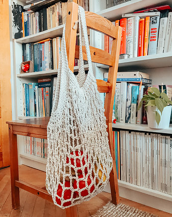 Torba "paryżanka" ze sznurka biała/ ecru, knots