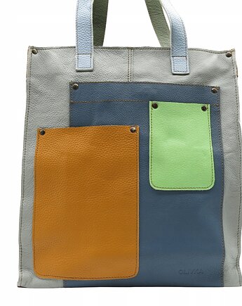 Torebka damska na ramię, shopper, duża, pojemna, mieści A4 skórzana OLIVKA, Olivka Warsaw