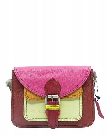 Torebka listonoszka oryginalna skórzana kolorowa elegancka pasek eko OLIVKA, Olivka Warsaw