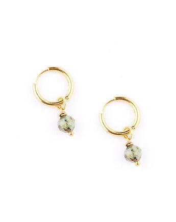 Turkus afrykański - kolczyki koła z pozłacanej stali szlachetnej, Kulka Bransoletki