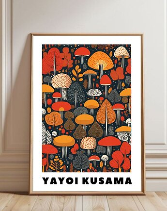 PLAKAT dekoracyjny , las Yayoi Kusama, abstrakcja kolorowa, black dot studio